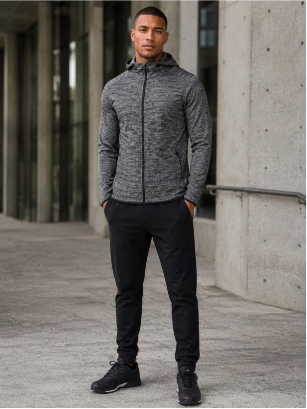 Lululemon Surge Warm Hoodie Men XS Rulu Running Techwear Stretch Heathered Gray